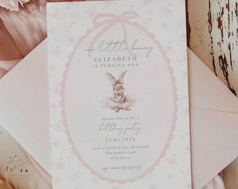 Some Bunny kończy roczek, Pierwsze zaproszenie na urodziny króliczka, Zaproszenie urodzinowe z motywem króliczka, Zaproszenie Some Bunny ma dwa lata, Królik w każdym wieku PR01