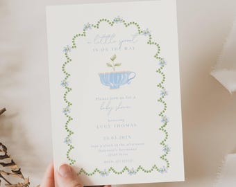A Little Sprout Baby Shower Invitation, Locally Grown Baby Shower, Farmers Market Baby Shower, Grown with Love Baby Shower Invitation, LG