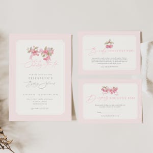 Invito per baby shower Cherry On Top, invito per baby shower Cherry Lei è la Cherry on Top Girl Baby Shower Invite, Cherries Baby, CP01