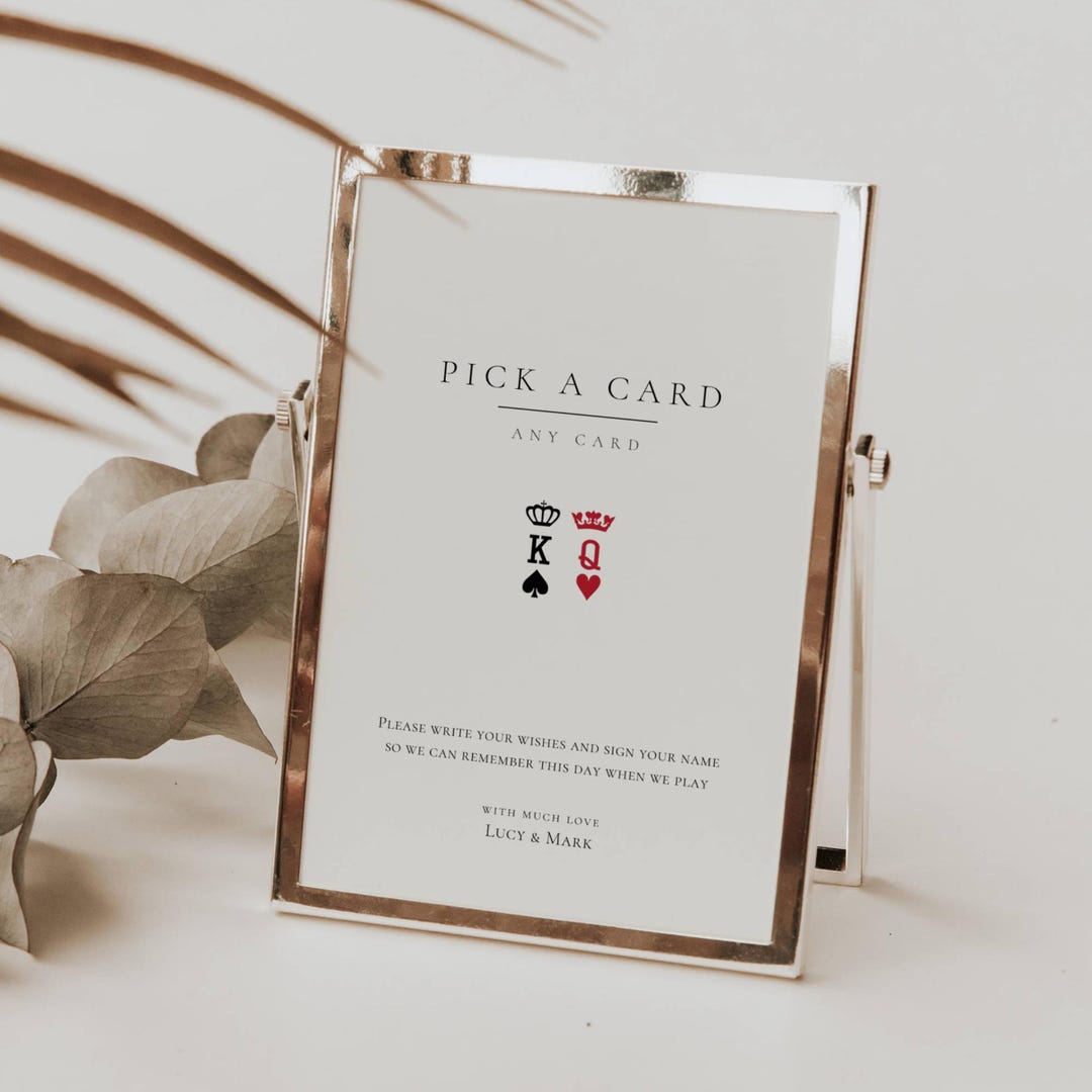 Playing Cards Guest Book, Pick A Card Sign, Please Sign Our Guest Book ...