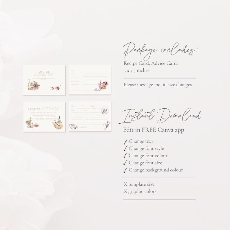 She's Off The Market Bridal Shower Recipe Card, Off The Market Bridal Shower Recipe, Fresh Off The Market Bridal Shower Recipe Card, Canva Editable Template