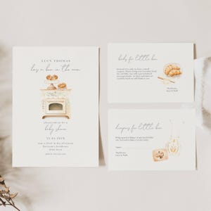 Bun In The Oven Baby Shower Invitation Template, Bakery Baby Shower Invitation, Bun In The Oven Baby Shower Girl Boy Gender Neutral, BUN