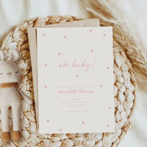 Minimalist Baby Shower Invite, Modern Baby Shower Invite, Classic Baby Shower, Hello Baby Gender Neutral Invite, Black White Baby Shower