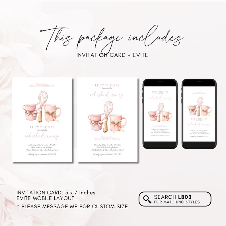 Whisked Away Bridal Shower Invites, Soon to Be Whisked Away Bridal Shower, Kitchen Theme Bridal