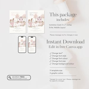 Pink Farm Birthday Invitation, Three-I-E-I-O 3rd Birthday Invite, Barnyard Girl Party, Farm Animal Party, 3rd Birthday Farm Invite Girl Invitation Template, Canva Editable Template