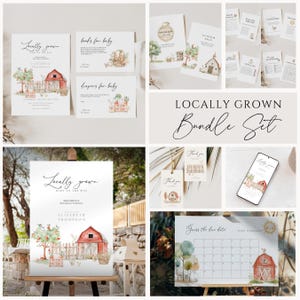 Locally Grown Baby Shower Invitation Template, Farmers Market Baby Shower Invite, Organic Baby Couple Shower Canva Template Country Baby, LG
