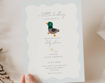 Uitnodiging babyshower wilde eend, uitnodiging babyshower klein eendje, een klein eendje is onderweg babyshower uitnodigen, DCK
