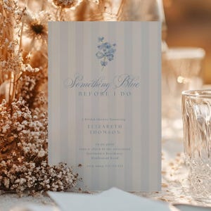 Something Blue Before I Do Bridal Shower Invitation, Dusty Blue Floral Bridal Shower Invitation, Something Blue Bridal Shower Invite, SB01