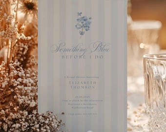 Something Blue Before I Do Bridal Shower Invitation, Dusty Blue Floral Bridal Shower Invitation, Something Blue Bridal Shower Invite, SB01