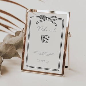 Gastenboek speelkaarten, bord kies een kaart, teken ons gastenboek, bord bruiloft kies een kaart, handgetekende speelkaart gastenboek bord, TN01