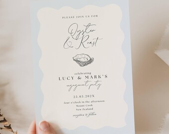 Oyster Roast Invitation, Engagement Party Invitation, Classic East Coast Oyster Roast Invitation, Nautical Themed Oyster Roast Invite, BB02