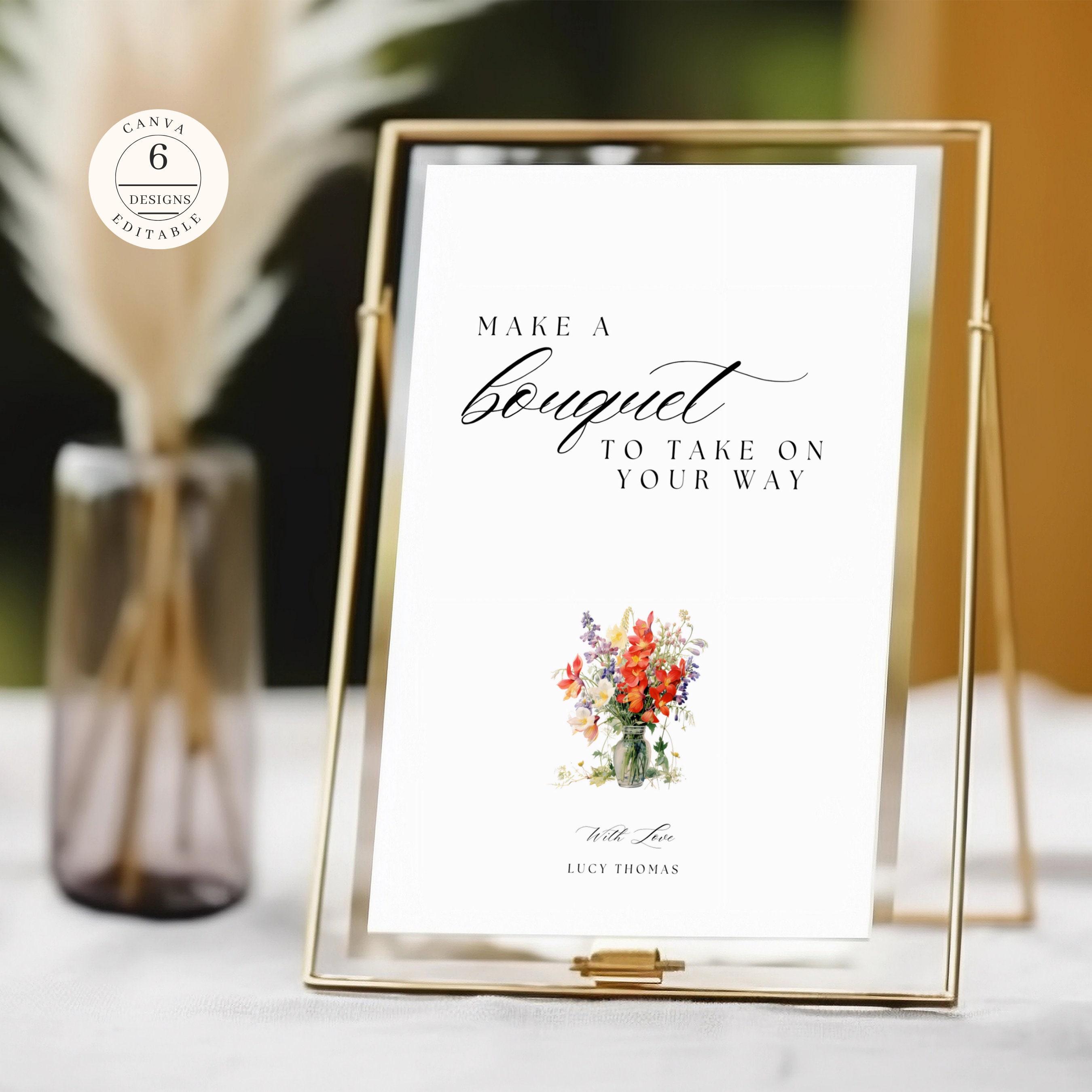 Make Your Own Flower Bar Sign, Bouquet Bar Sign Bridal Shower, Make a ...