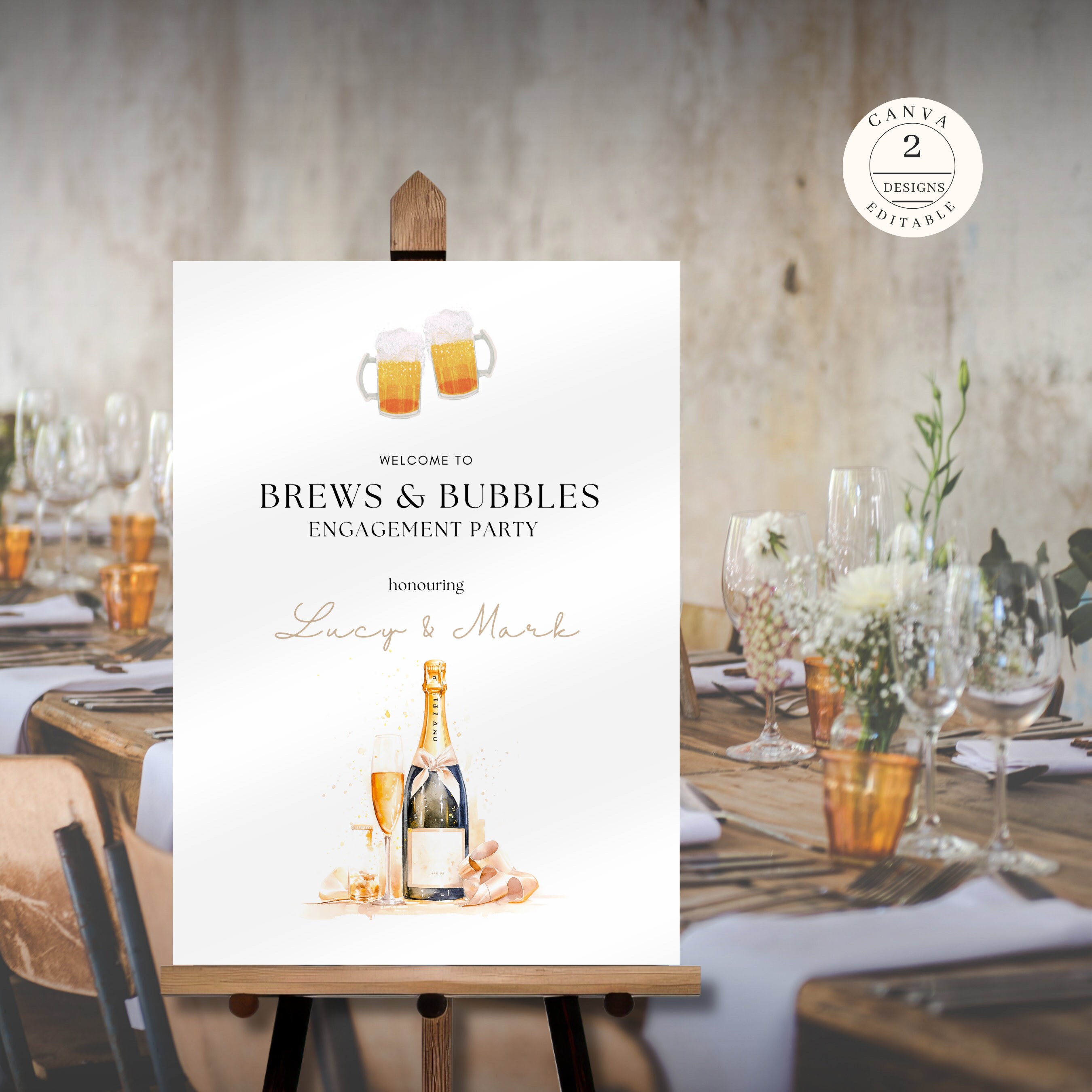 Bubbles and Brews Sign, Bubbles and Brew Sign, Beer and Bubbly