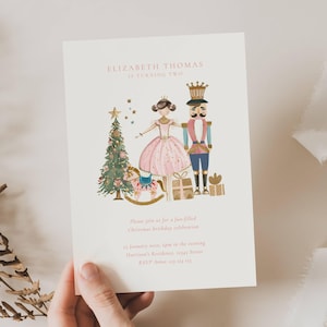 Nutcracker Birthday Party Invitation, Christmas Birthday Party Invitation, Holiday Birthday Party Invite, Winter Birthday Party Editable, XM