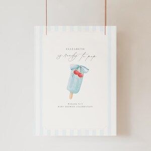Ready To Pop Baby Shower Sign, Ready To Pop Baby Sprinkle, Popsicle Baby Shower Welcome Sign, She&#39;s Ready to Pop Baby Shower Sign, PP11
