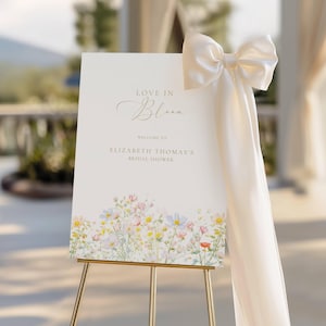 Love in Bloom Bridal Shower Welcome Sign, Wildflower Bridal Shower Invitation, Floral Bridal Shower, Love Bloom Wildflower Bridal Sign