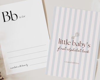 Baby First Abc Book Template, Alphabet Book Template, Abc Book Template, Editable First Alphabet Book, ABC Baby Shower Game Template