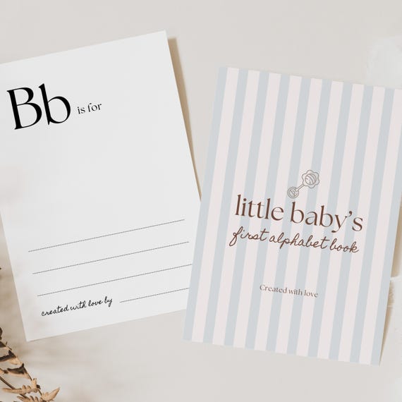 Baby First Abc Book Template, Alphabet Book Template, Abc Book Template, Editable First Alphabet Book, ABC Baby Shower Game Template