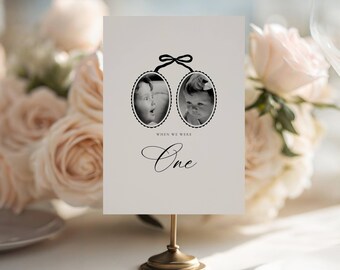 When We Were Wedding Table Signs, Wedding Template When We Were Sign, Wedding Photo Table Numbers, Wedding Table Cards Baby Pictures