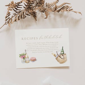 She's Off The Market Bridal Shower Recipe Card, Off The Market Bridal Shower Recipe, Fresh Off The Market Bridal Shower Recipe Card