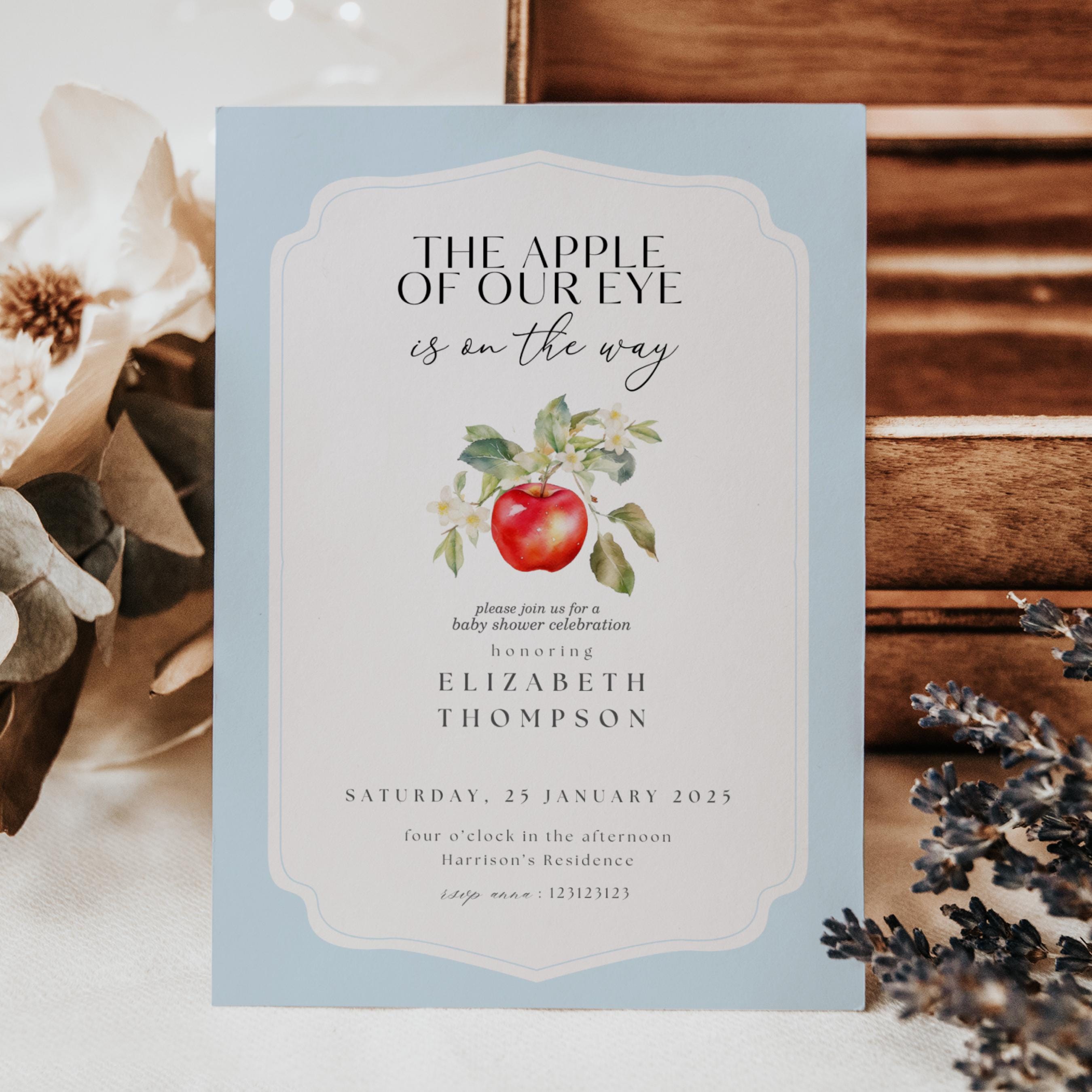 Apple of My Eye Baby Shower Invitation, Apple of Our Eye Baby Shower