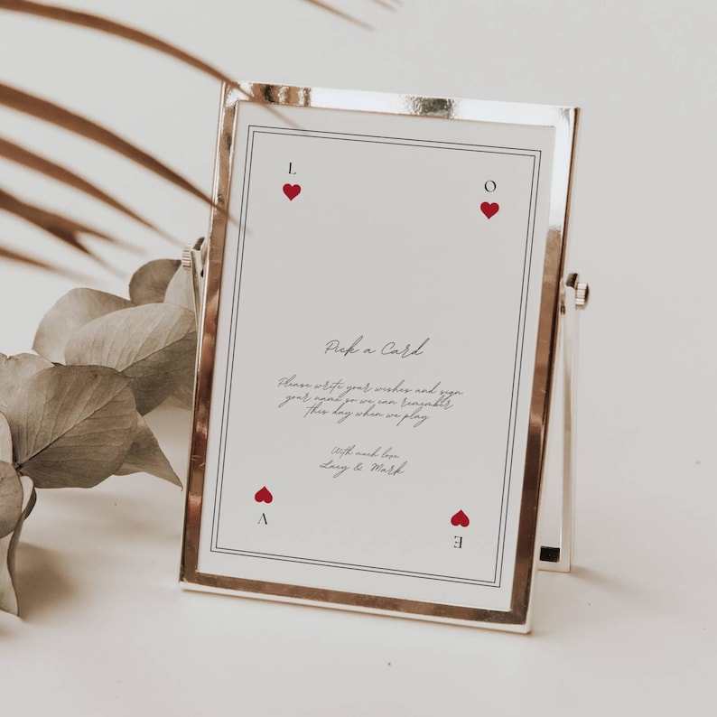 Playing Cards Guest Book Sign, Pick A Card Sign, Please Sign our Guest Book, Wedding Pick A Card Sign, Custom Playing Card Guestbook Sign Template