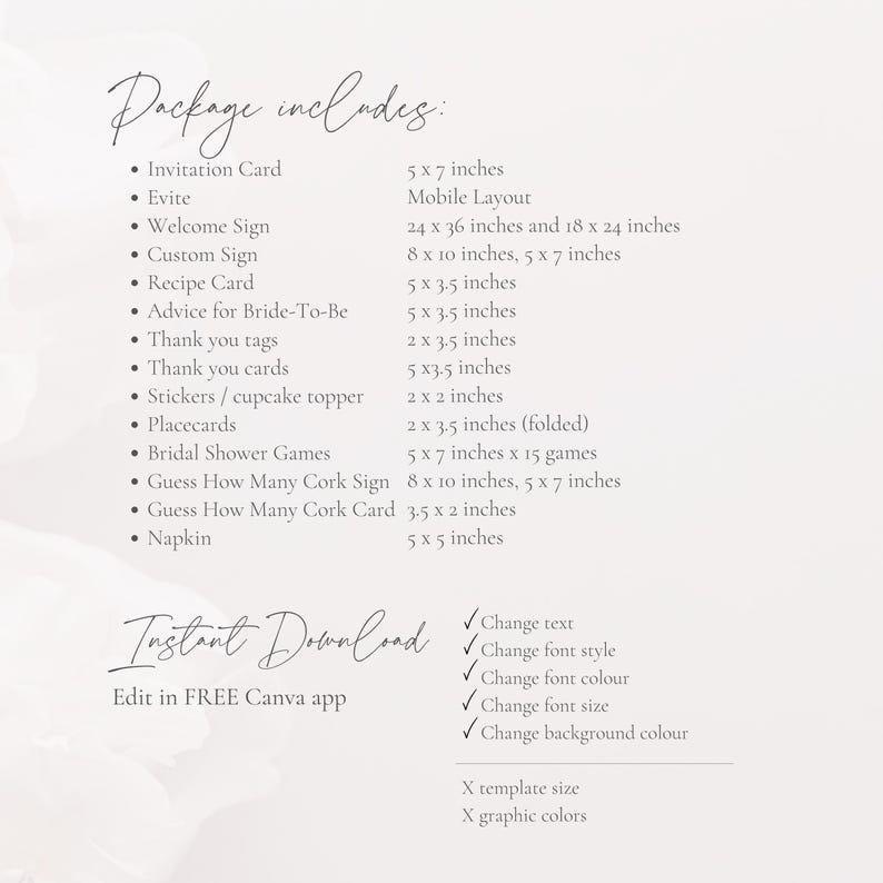 Vino Before Vows Bridal Shower Invitation: Wine Theme (Editable Template), Floral, Bundle