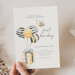 First Bee Day Birthday Invitation, Bee First Birthday Invitation, Sweet To Bee One Birthday Invitation, Bee Day Party, Cute Bee Invite, BEE
