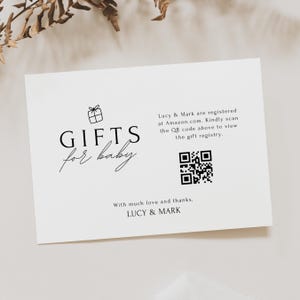 Baby Shower Registry Must Haves | Qr Code for Baby Shower Registry | Baby Shower Registry Card Qr Codes | Gift Registry Card Template