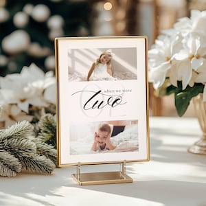 When We Were Table Signs, Wedding Template When We Were, Table Wedding Table Cards with Baby Pictures, Numbers Wedding Baby Photos, TN01