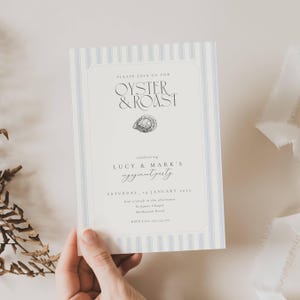 Oyster and Roast Engagement Party Invitation, Nautical Themed Oyster And Roast Engagement Invitation, Classic East Coast Engagement
