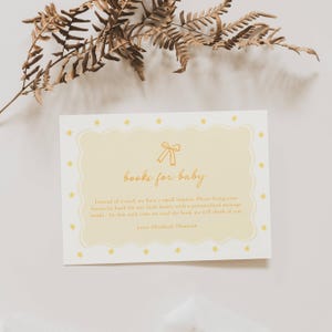 Yellow Baby Shower Invitation: Whimsical Bow (Editable Template), Lemon Yellow, Handrawn, Gender Neutral, Wavy Border Yellow Baby Shower Invitation Template