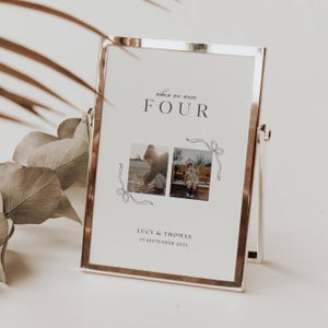 Plaques de table à notre mariage, Modèle de mariage à notre époque, Numéros de table pour photo de mariage, Cartes de table de mariage, photos de bébés, TN01