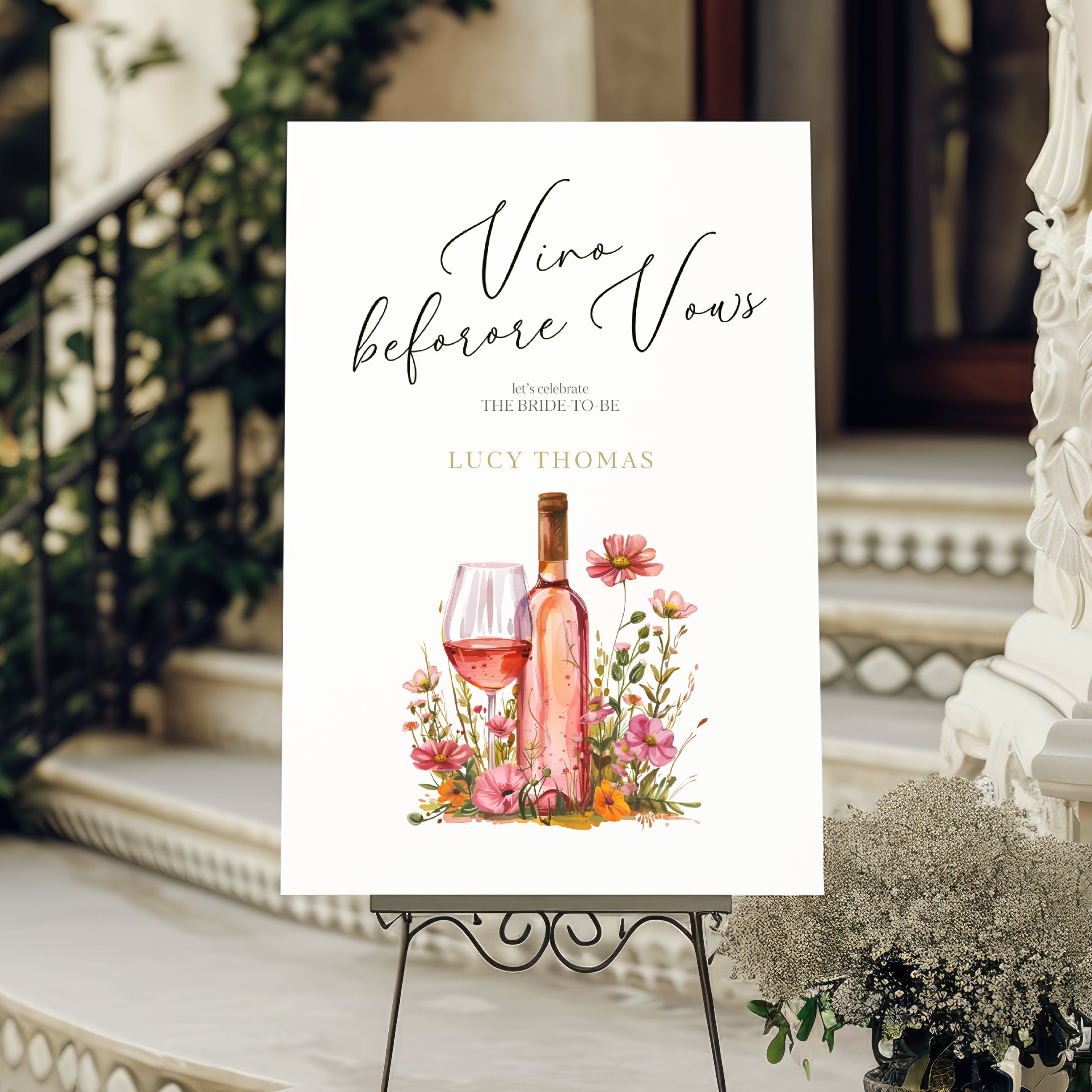 Vino Before Vows Bridal Shower Welcome Sign, Wine Themed Bridal Shower ...