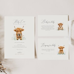 Highland Cow Baby Boy Invite Baby Shower, Boho Highland Cow Baby Shower Invite, Oh Holy Cow We Are Having a Baby Boy, Cow Baby Shower