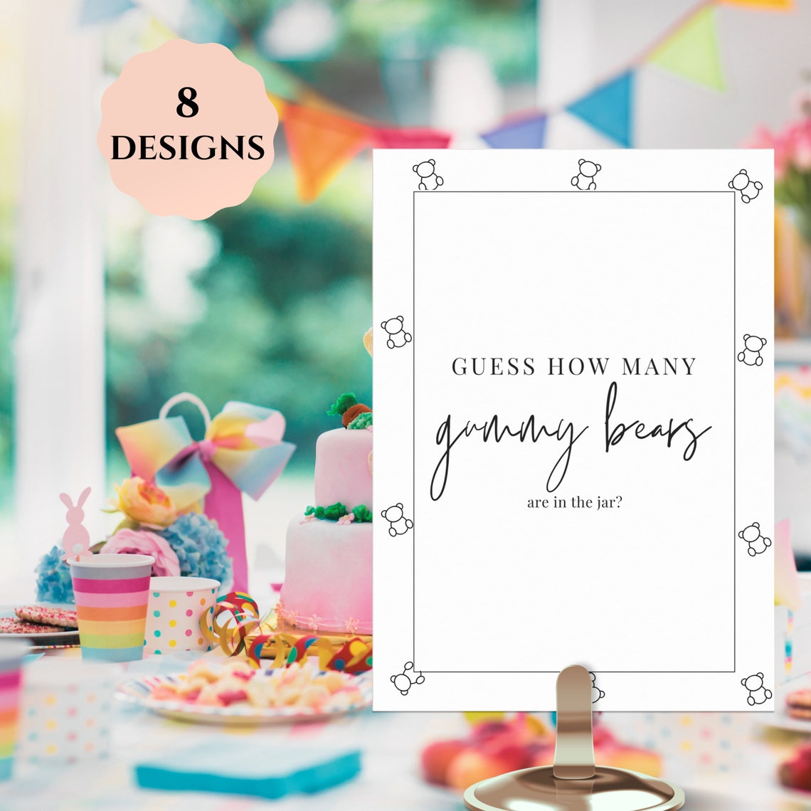 Guess How Many Gummy Bears Baby Shower Baby Shower Game Guess How Many ...