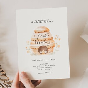 First Bee Day Birthday Invitation, Bee First Birthday Invitation, Sweet To Bee One Birthday Invitation, Bee Day Party, Cute Bee Invite, BEE