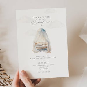 Cloud 9 Baby Shower Invitation, On Cloud Nine Baby Shower Invite, We’Re On Cloud Nine Baby Shower, Cloud Nine Baby Shower Invitation, C901