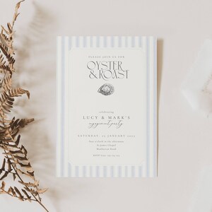Oyster and Roast Engagement Party Invitation, Nautical Themed Oyster And Roast Engagement Invitation, Classic East Coast Engagement