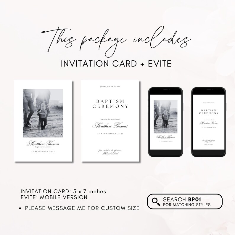 Baptism Invitation Picture, Picture Baptism Invites, Christening Photo