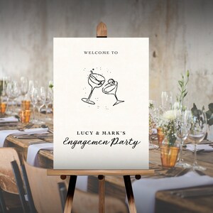 Engagement Party Sign Hand Drawn, Engagement Party Invitation Hand ...