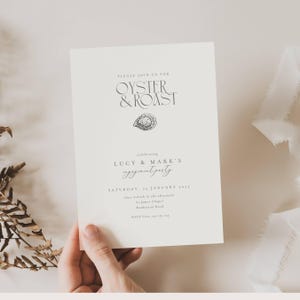 Oyster and Roast Engagement Party Invitation, Nautical Themed Oyster And Roast Engagement Invitation, Classic East Coast Engagement
