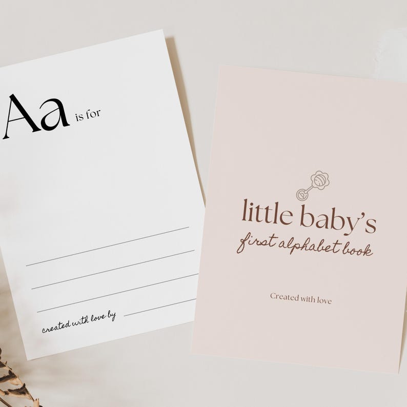 Baby First Abc Book Template, Alphabet Book Template, Abc Book Template, Editable First Alphabet Book, ABC Baby Shower Game Template image 4