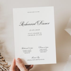 Minimalist Rehearsal Dinner Invitation, Modern Wedding Rehearsal Invite, Rehearsal Dinner Invite, Classy Rehearsal Dinner Invitation, WD01