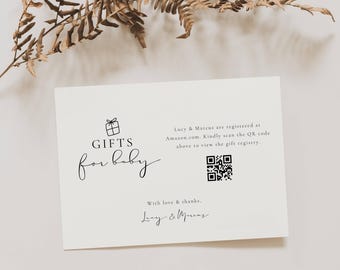 Baby Shower Registry Must Haves | Qr Code for Baby Shower Registry | Baby Shower Registry Card Qr Codes | Gift Registry Card Template