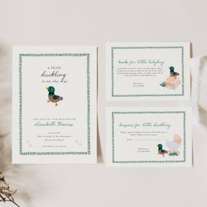 Mallard Duck Baby Shower Invitation, Little Duckling Baby Shower Invitation, A Little Mallard Duckling Is On The Way Baby Shower Invite, DCK