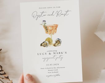 Oyster and Roast Engagement Party Invitation, Nautical Themed Oyster And Roast Engagement Invitation, Classic East Coast Engagement, BB02