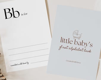 Alphabet Book Template, Abc Book Template, Baby Shower ABC Book, First Alphabet Book, Baby's First ABC Book, A-Z Editable Game Template, XY1
