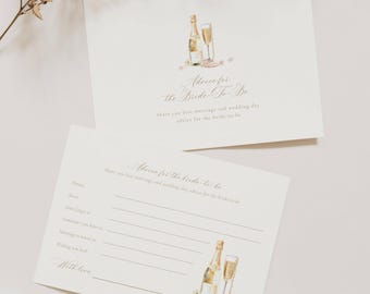 Pearls Of Wisdom For Bridal Shower, Pearls and Prosecco, Advice and Wishes (Editable Template)