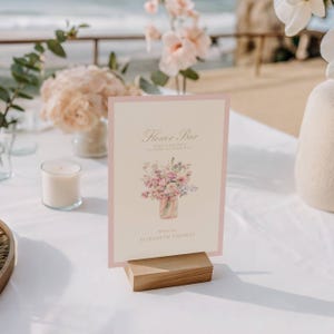 Make Your Own Flower Bar Sign: Bouquet Bar, Flower Bar, Bridal Shower Bouquet Station (Editable Template)